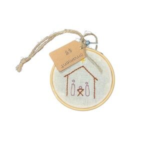 Hand Embroidered Nativity Embroidery Ornament
